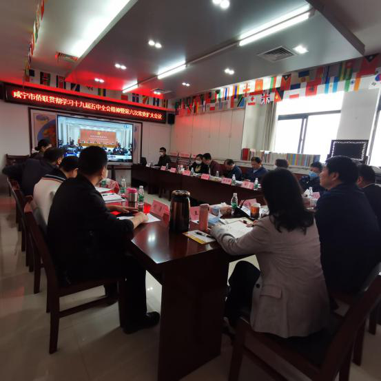 咸宁市侨联集中学习十九届五中全会精神
