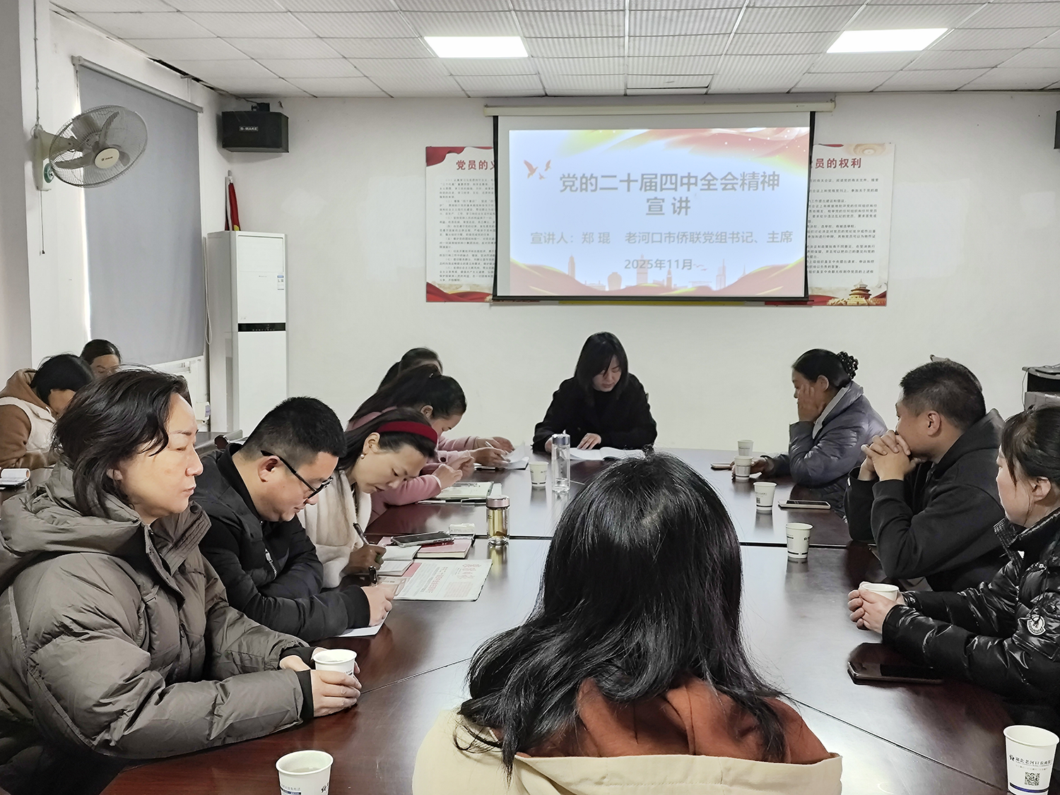 襄阳老河口市侨联组织侨界群众学习贯彻党的二十届四中全会精神